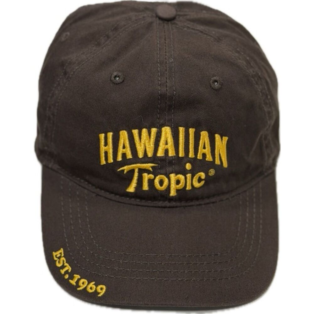 Hawaiian Tropic Embroidered Logo Baseball Cap Est. 1969 Y2K
